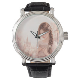 Dreamy Floral Girl Aesthetic Wrist Watch – Cute  Horloge