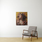 Dreamy Floral Goddess – Romantic Tapestry Wall Art Wandkleed (In situ)
