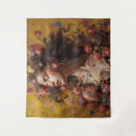 Dreamy Floral Goddess – Romantic Tapestry Wall Art Wandkleed