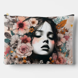 Dreamy Floral Portrait with Bird Accents Etui