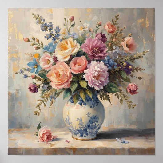 Dreamy Floral Texture – Gentle Flower Style Poster (Voorkant)