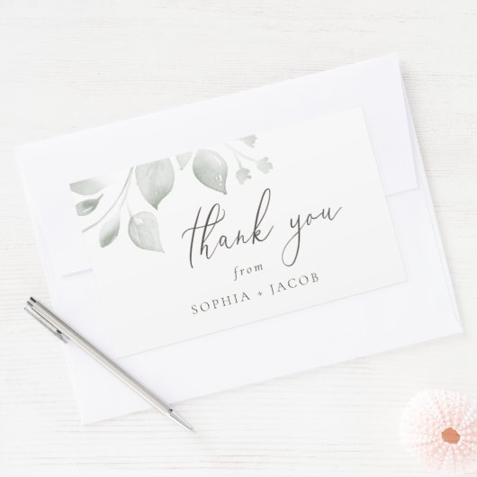 Dreamy Foliage dank u Rechthoekige Sticker (Envelop)