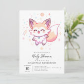 Dreamy Fox Baby shower Kaart (Staand voorkant)
