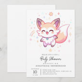 Dreamy Fox Baby shower Kaart (Voorkant / Achterkant)