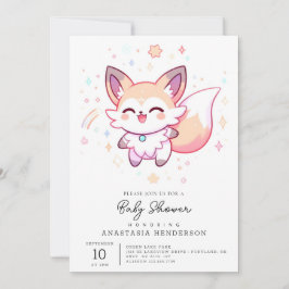 Dreamy Fox Baby shower Kaart