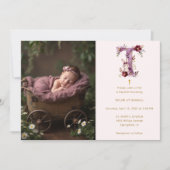 Dreamy Funny Bunny Romantic Floral T Baptism Kaart (Voorkant)