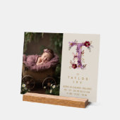 Dreamy Funny Bunny Romantic Floral T Initial Acryl Bord (Hoek)