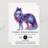 Dreamy Galaxy Wolf Birthday Kaart (Voorkant / Achterkant)