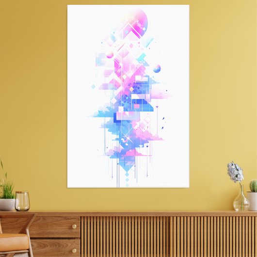 Dreamy Geometric Skyscape Canvas Afdruk (Insitu (Woonkamer))