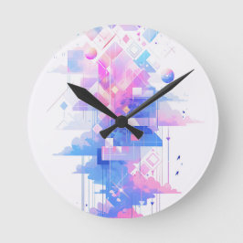 Dreamy Geometric Skyscape Ronde Klok