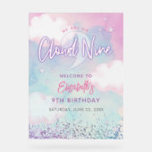 Dreamy Girly On Cloud Negen Verjaardag Welkom Acryl Bord (Voorkant)