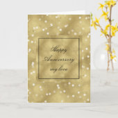 Dreamy Gold Bokeh Confetti Jubileum Kaart (Gele Bloem)