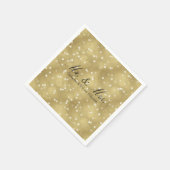 Dreamy Gold Bokeh Confetti Mr en Mrs Wedding Servetten (Hoek)