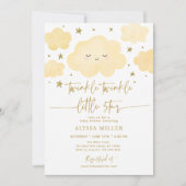 Dreamy Gold Twinkle Star Cloud Baby shower Kaart (Voorkant)