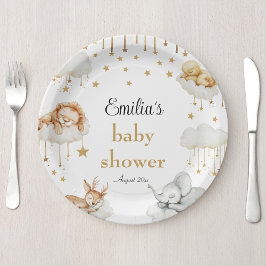 Dreamy Gold Whimsical Woodland Baby shower Papieren Bordje