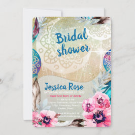 Dreamy Golden Boho Moon Vrijgezellenfeest Kaart