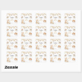 Dreamy Golden Starry Animals Baby shower Vierkante Sticker (Vel)