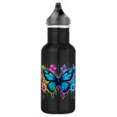 Dreamy Gradient Wings: Een vlinder in pastel Waterfles (Rechts)
