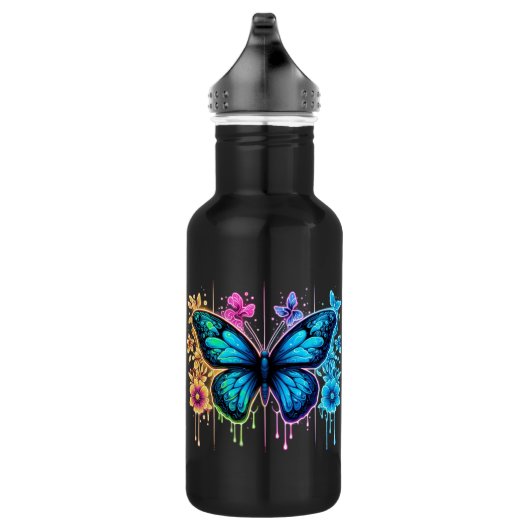 Dreamy Gradient Wings: Een vlinder in pastel Waterfles (Rechts)