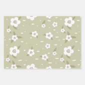 Dreamy Greens Floral Bunny set van 3 Inpakpapier Vel (Voorkant 2)