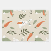 Dreamy Greens Floral Bunny set van 3 Inpakpapier Vel (Voorkant)