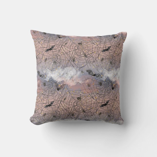 Dreamy Halloween Webscape  Pink & Purple Gothic Kussen (Voorkant)