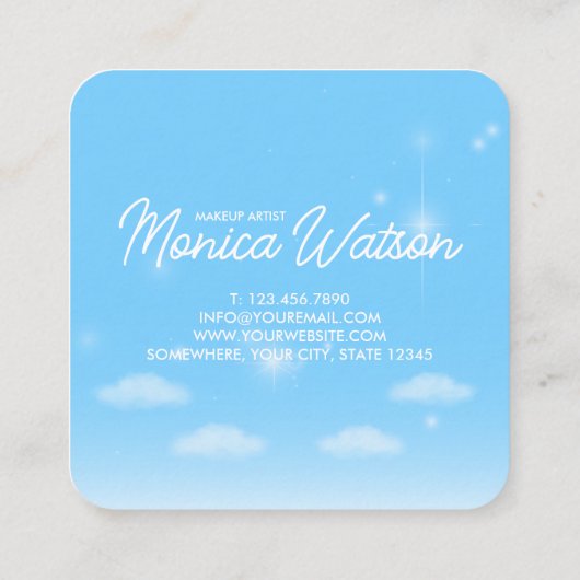 Dreamy Heart Cloud Sky Vierkante Visitekaartje (Achterkant)