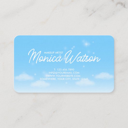 Dreamy Heart Cloud Sky Visitekaartje (Achterkant)