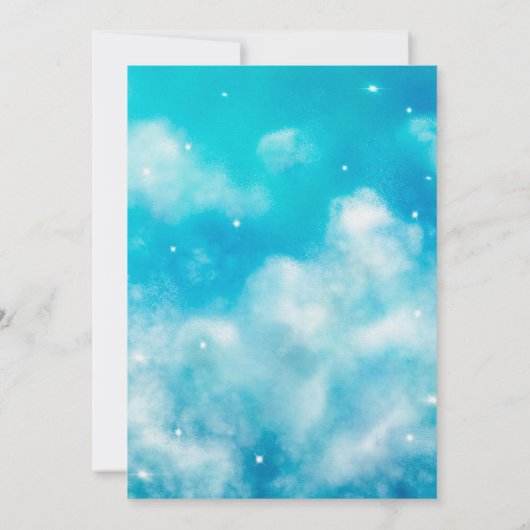 Dreamy Heaven heeft Boy Baby shower gestuurd Bedankkaart (Achterkant)