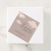 Dreamy Heaven Sent Sky Theme Beige Baby shower Bedankjes Labels (In situ)