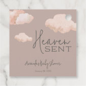 Dreamy Heaven Sent Sky Theme Beige Baby shower Bedankjes Labels (Achterkant)