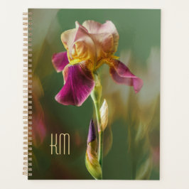 Dreamy Iris Floral photo art with monogram (Large) Planner