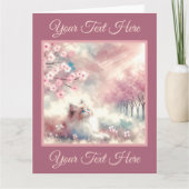 Dreamy Kitten Waterverf Wenskaart Kaart (Voorkant)