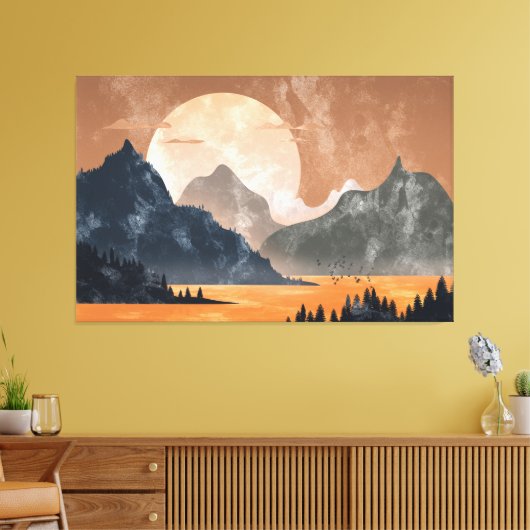 Dreamy Landscape Sunset Canvas Afdruk (Insitu (Woonkamer))