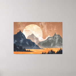 Dreamy Landscape Sunset Canvas Afdruk