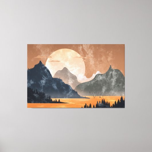 Dreamy Landscape Sunset Canvas Afdruk (Voorkant)