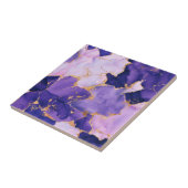 Dreamy Lavender alcohol inks and gold Tegeltje (Zijkant)