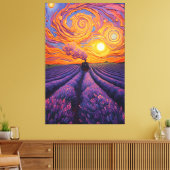 Dreamy lavender express-whimsical sunset train pai canvas afdruk (Insitu (Woonkamer))