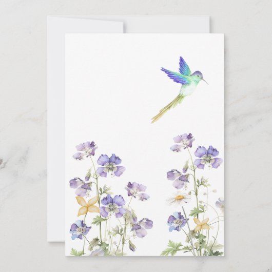 Dreamy Lilac Flowers Wedding  Kaart (Achterkant)