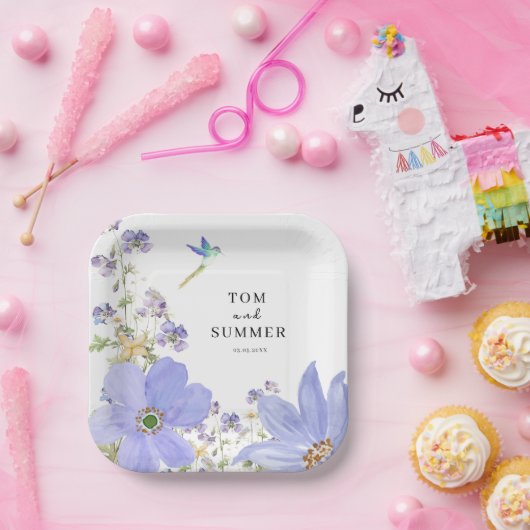 Dreamy Lilac Wedding Papieren Bordje (Feest)