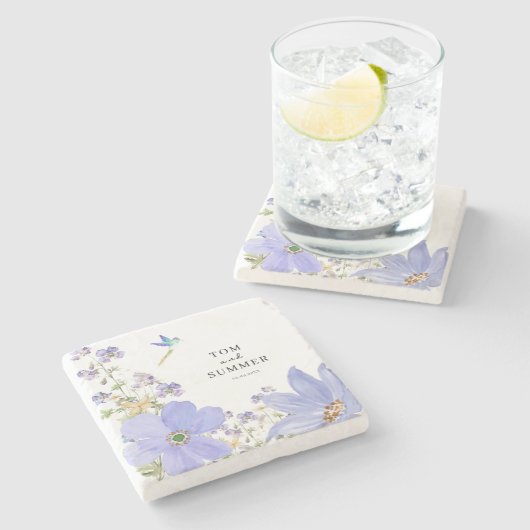 Dreamy Lilac Wedding Stenen Onderzetter (Zijkant)