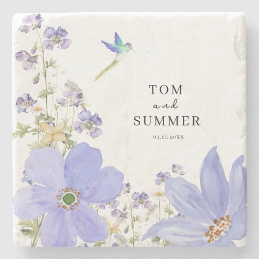 Dreamy Lilac Wedding Stenen Onderzetter (Voorkant)