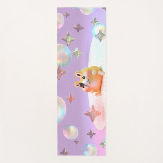 Dreamy little bear, bubbles, and stars- yoga mat (Voorkant)