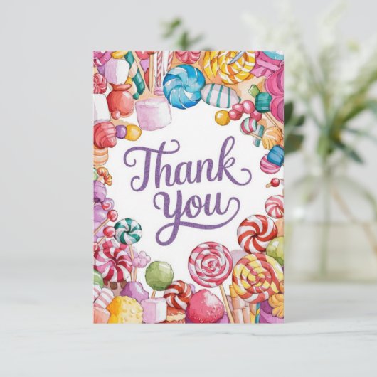 Dreamy Little Candyland bedankt kaart (Staand voorkant)
