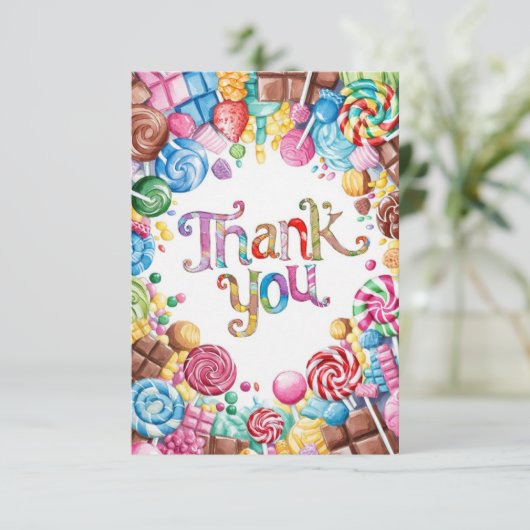 Dreamy Little Candyland bedankt kaart (Staand voorkant)