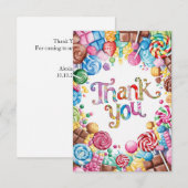 Dreamy Little Candyland bedankt kaart (Voorkant / Achterkant)