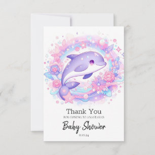 Dreamy Little Dolphin Baby shower Bedankkaart