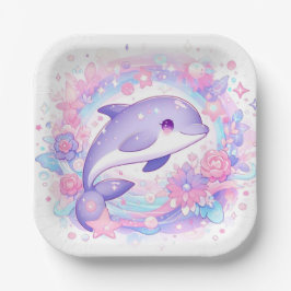 Dreamy Little Dolphin Baby shower Papieren Bordje