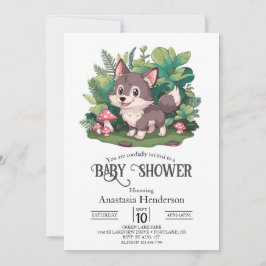 Dreamy Little Wolf Baby shower Kaart