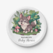 Dreamy Little Wolf Baby shower Papieren Bordje (Voorkant)